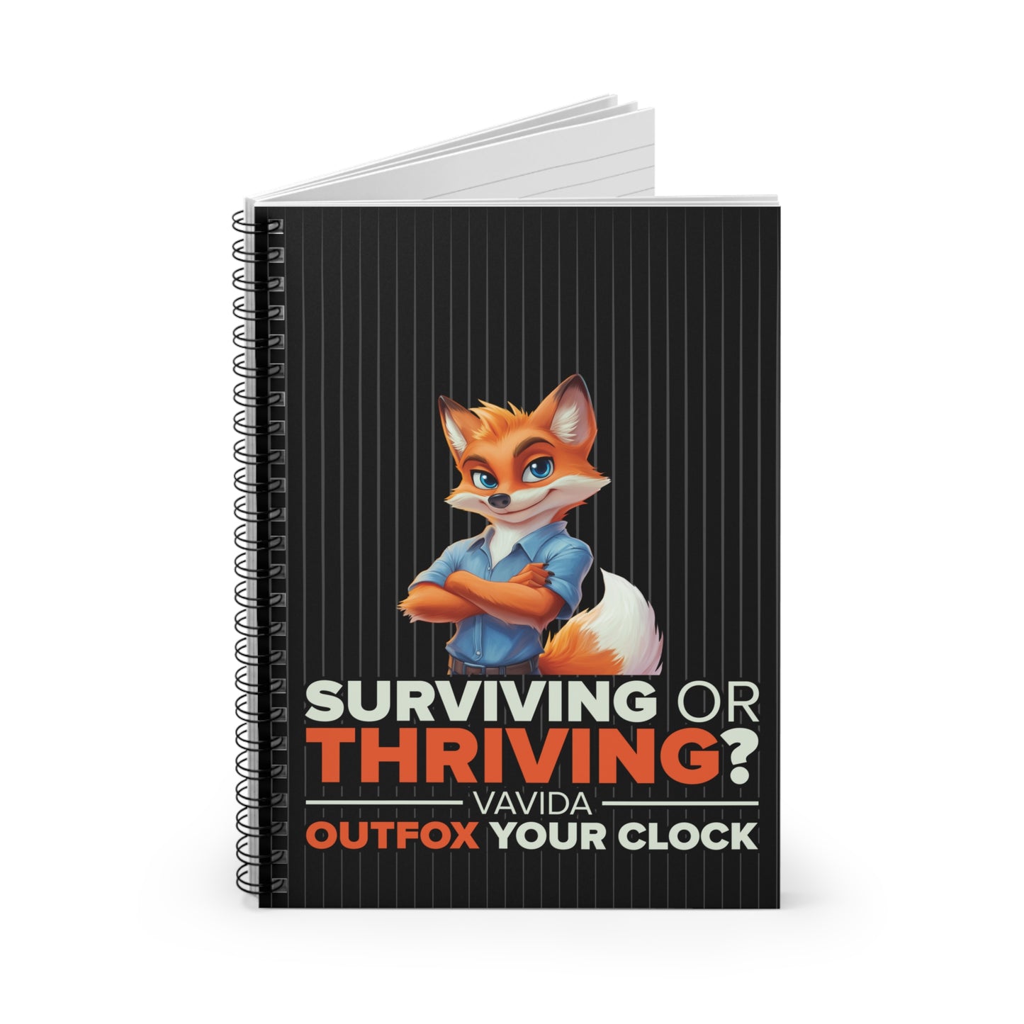 Vavida - Outfox Your Clock - Spiral Notebook - Ruled Line