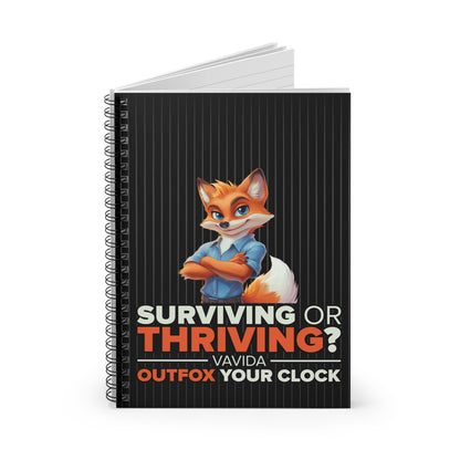 Vavida - Outfox Your Clock - Spiral Notebook - Ruled Line
