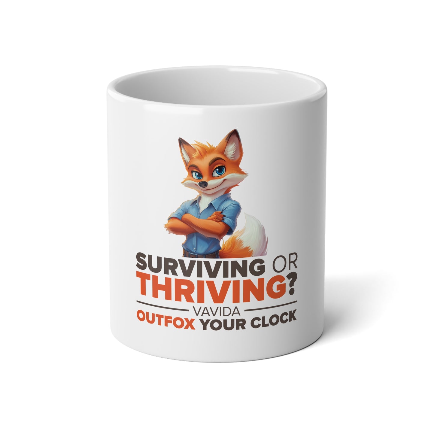 Vavida - Outfox Your Clock - Jumbo Mug, 20oz