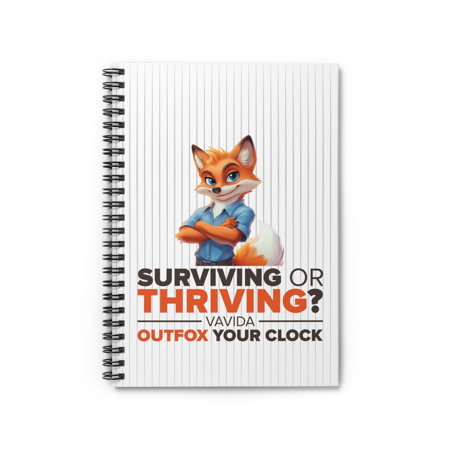 Vavida - Outfox Your Clock - Spiral Notebook - Ruled Line