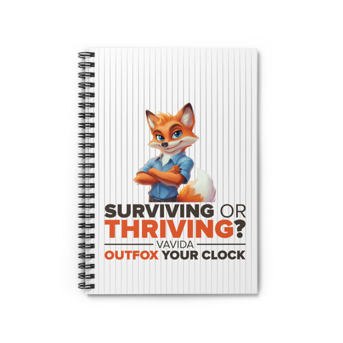 Vavida - Outfox Your Clock - Spiral Notebook - Ruled Line