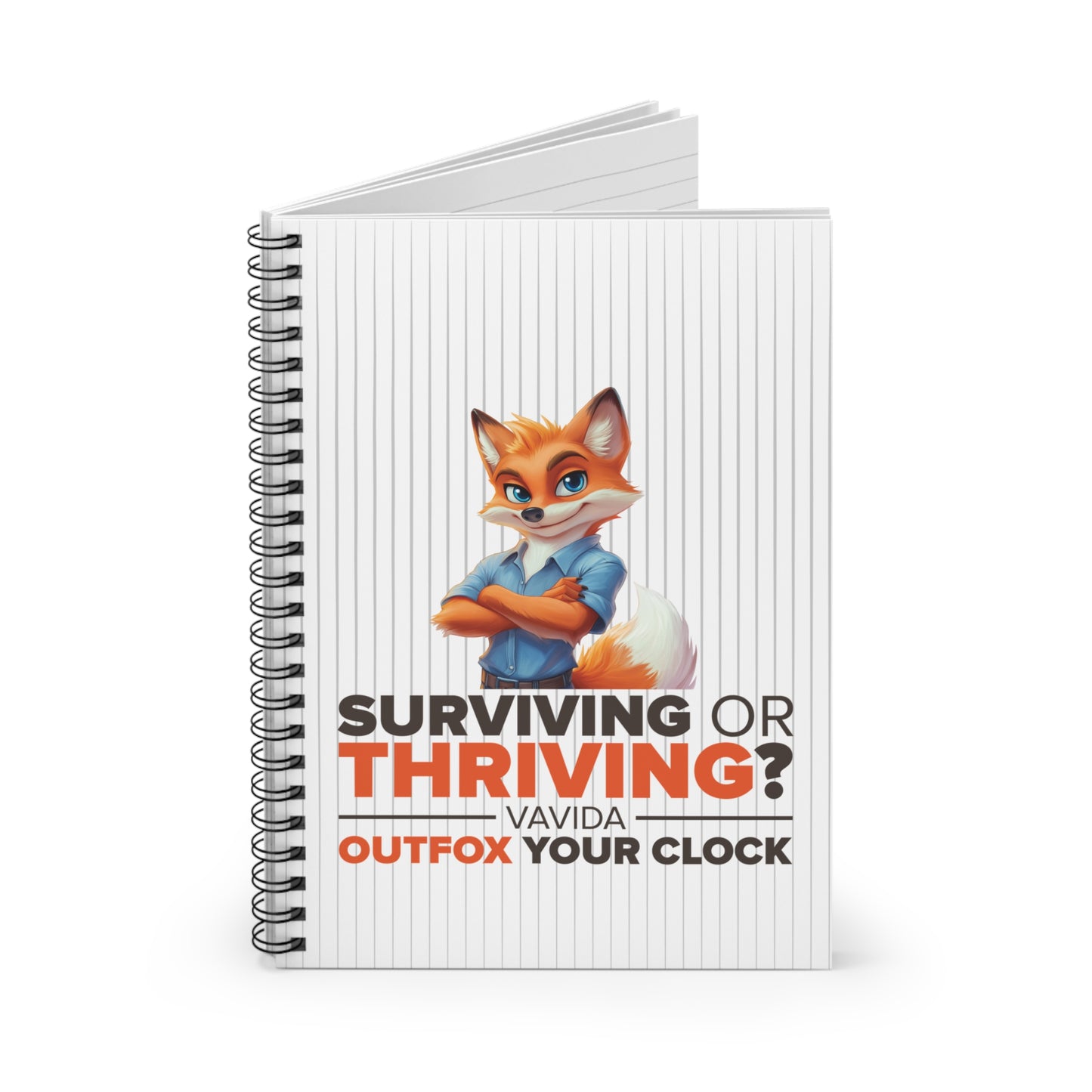 Vavida - Outfox Your Clock - Spiral Notebook - Ruled Line