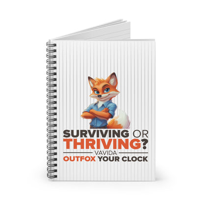Vavida - Outfox Your Clock - Spiral Notebook - Ruled Line