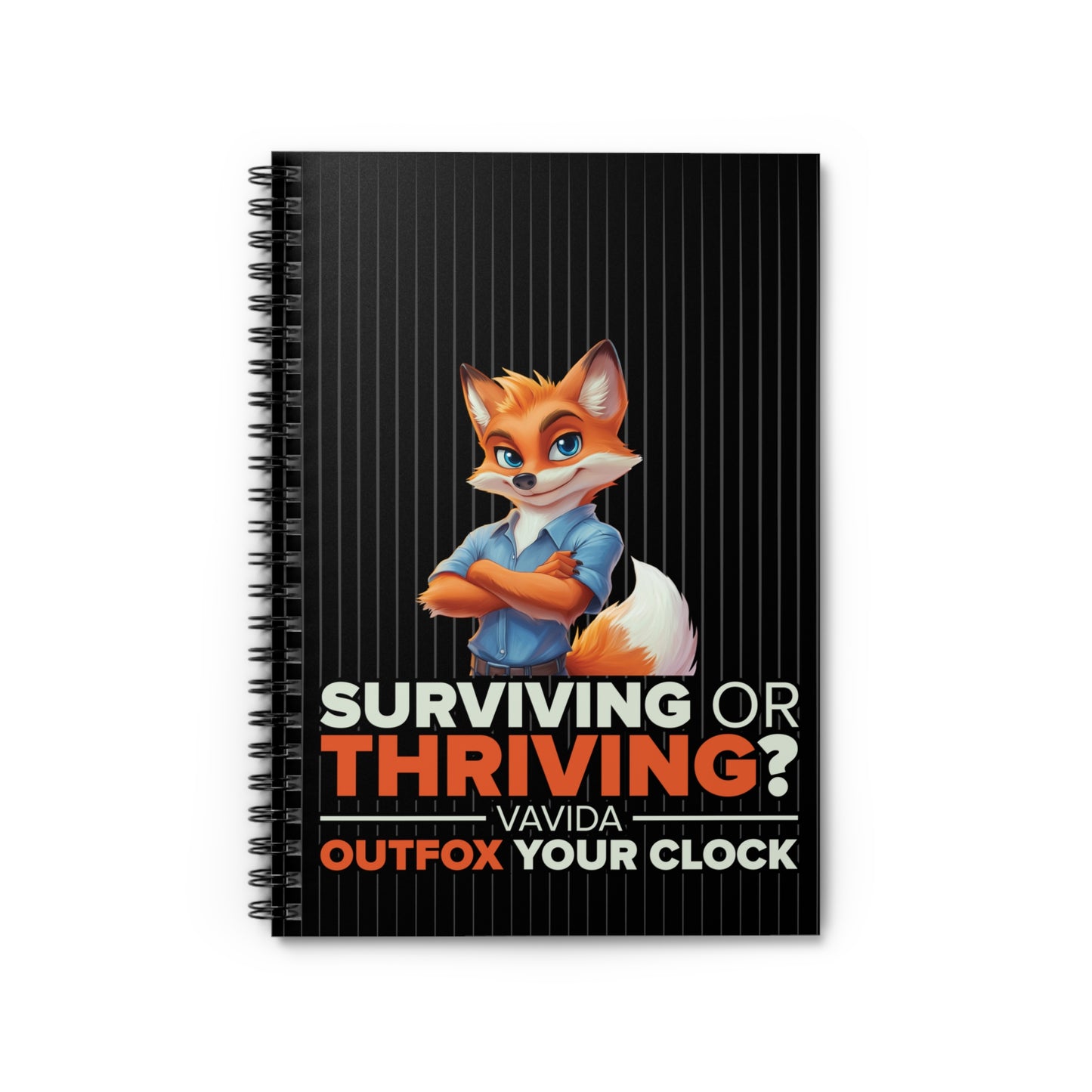 Vavida - Outfox Your Clock - Spiral Notebook - Ruled Line